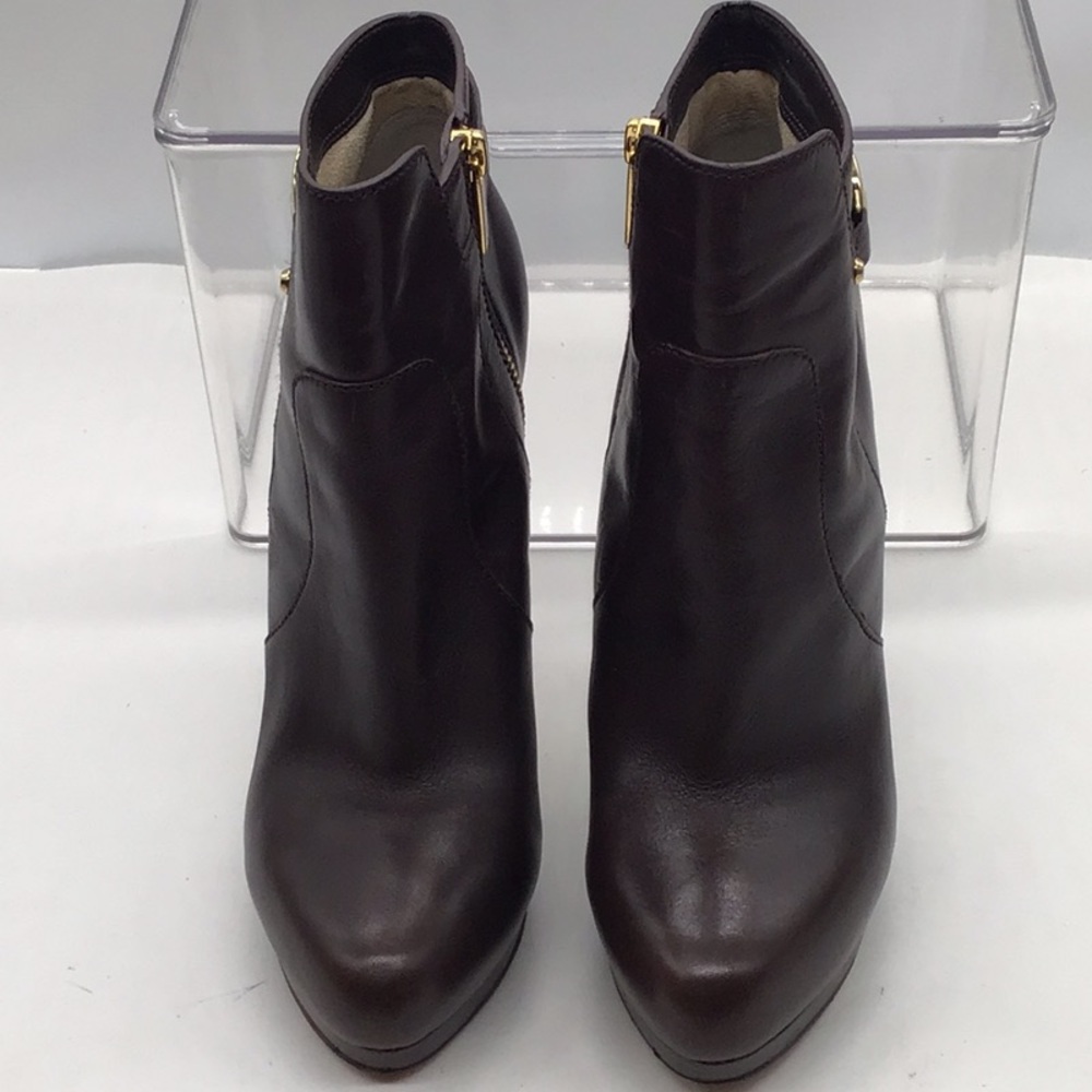 Michael Kors Brown Leather Heel Ankle Boot - Picture 4 of 10